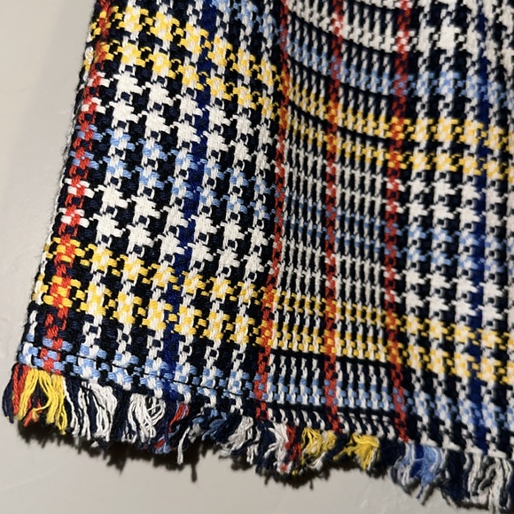 Zara Contrasting Tweed Mini Skirt Denim Snap Trim Closure 17” - Picture 5 of 7